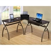 Techni Mobili L-Shaped Computer Desk in Chocolate