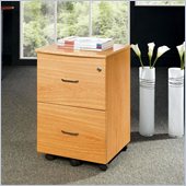 Techni Mobili 2 Drawer Wood Mobile File Cabinet in Oak