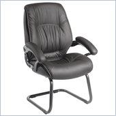 Techni Mobili Upholstered Executive High Back Visitor Chair in Black