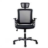 Techni Mobili Executive High Back Chair with Headrest in Black