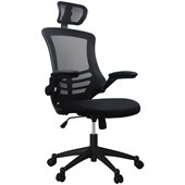 Techni Mobili Executive High Back Chair with Headrest in Black