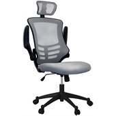 Techni Mobili Executive High Back Chair with Headrest in Silver Grey