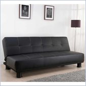  Techni Mobili 3 Positions Convertible Upholstered Futon Sofa in Black