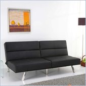 Techni Mobili 3 Positions Convertible Upholstered Futon Sofa in Black