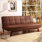 Techni Mobili 3 Positions Convertible Upholstered Futon Sofa in Chocolate