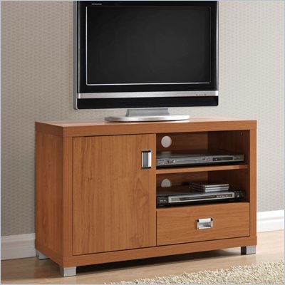 Techni Mobili TV Stand with Drawer in Maple Finish