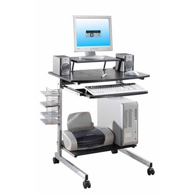 Techni Mobili Odile Wood Top Computer Work Station in Graphite