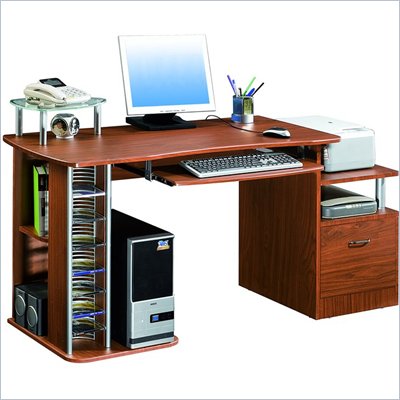 TECHNI MOBILI Winchester Wood Computer Work Station in Mahogany
