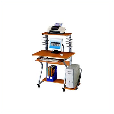 TECHNI MOBILI Racer Wood Computer Workstation in Honey