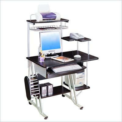 TECHNI MOBILI Eerst Wood Top Computer Workstation in Espresso
