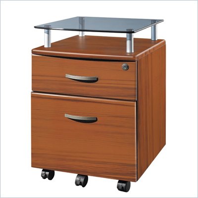 TECHNI MOBILI Seguro Mobile 2 Drawer Wood File Pedestal in Honey