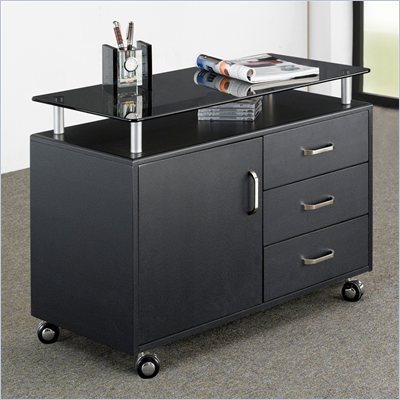 Techni Mobili Seguro Mobile Lateral 3 Drawer Wood File Cabinet in Graphite