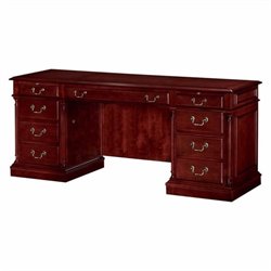 Allura Office Keswick Wood Kneehole Credenza in English Cherry by Allura Office