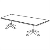 DMi Governors Rectangular 8' Conference Table with X-Shaped Base