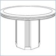ADD TO YOUR SET: DMi Americus Round 3.5' Conference Table with Column Base in Mahogany