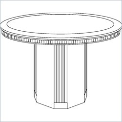 DMi Americus Round 3.5' Conference Table with Column Base in Mahogany