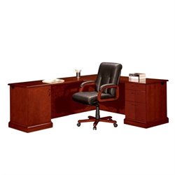 DMi Belmont L-Shape Corner Wood Desk-Brown Cherry