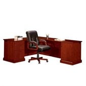 DMi Belmont Left L-Shape Corner Wood Desk in Cherry