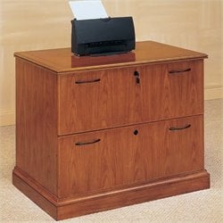 Allura Office Belmont 2 Drawer Lateral Wood Letter Legal File Cabinet by Allura Office