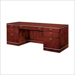 Allura Office Belvedere Wood Kneehole Credenza in Desert Cherry by Allura Office