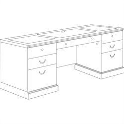 Allura Office Del Mar Wood Kneehole Credenza in Sedona Cherry by Allura Office