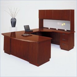 DMi Eclipse 122 in. Deep Right Corner U-Shape Wood Desk-Classic Mahogany