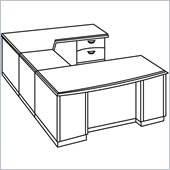 DMi Eclipse 110 in. Deep Right U-Shape Bow Front Wood Desk