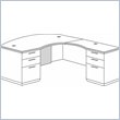 ADD TO YOUR SET: DMi Pimlico Veneer Executive Right Bow Front L-Shaped Desk (Assembled)
