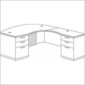 DMi Pimlico Veneer Executive Right Bow Front L-Shaped Desk (Assembled)