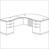 DMi Pimlico Veneer Executive Left Bow Front L-Shaped Desk (Assembled)