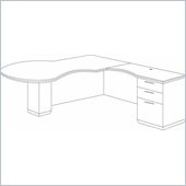 DMi Pimlico Veneer Right L-Shaped Wood Peninsula Desk