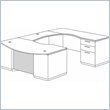 ADD TO YOUR SET: DMi Pimlico Veneer Executive Right Bow Front U-Shaped Desk (Assembled)