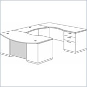 DMi Pimlico Veneer Executive Right Bow Front U-Shaped Desk (Assembled)