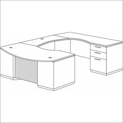 DMi Pimlico Veneer Executive Right Bow Front U-Shaped Desk (Flat Pack)