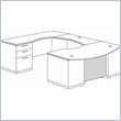 ADD TO YOUR SET: DMi Pimlico Veneer Executive Left Bow Front U-Shaped Desk (Assembled)