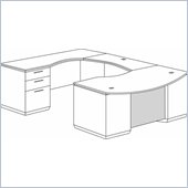 DMi Pimlico Veneer Executive Left Bow Front U-Shaped Desk (Assembled)