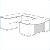 DMi Pimlico Veneer Left Lateral File Bow Front U-Shape Wood Desk (Assembled)