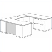 DMi Pimlico Veneer Right Lateral File U-Shape Wood Desk (Assembled)
