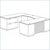 DMi Pimlico Veneer Left U-Shape Lateral File Wood Desk (Assembled)