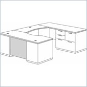 DMi Pimlico Veneer Right Personal File U-Shape Wood Desk (Assembled)