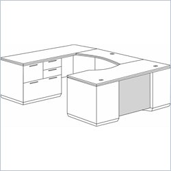 DMi Pimlico U-Shape Wood Desk (Flat Pack)
