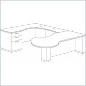 DMi Pimlico Left U-Shape Wood Peninsula Desk (Partially Assembled)