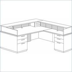 DMi Pimlico Veneer Right Reception Desk (Flat Pack)-Walnut