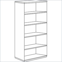 DMi Pimlico Veneer Standard 5 Shelf 72 in. High Wood Open Bookcase (Flat Pack)