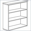 ADD TO YOUR SET: DMi Pimlico Veneer Standard 3 Shelf 42 in. Wood High Open Bookcase (Assembled)