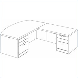 DMi Summit Executive Right Bow Front L-Shaped Desk (Assembled)-Reeded Edge