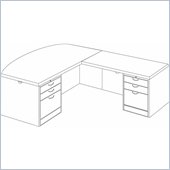 DMi Summit Executive Right Bow Front L-Shaped Desk (Assembled)