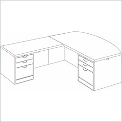 DMi Summit Executive Left Bow Front L-Shaped Desk (Assembled)-Reeded Edge