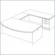 ADD TO YOUR SET: DMi Summit Executive Right Bow Front U-Shaped Desk (Assembled)