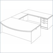 DMi Summit Executive Right Bow Front U-Shaped Desk (Assembled)
